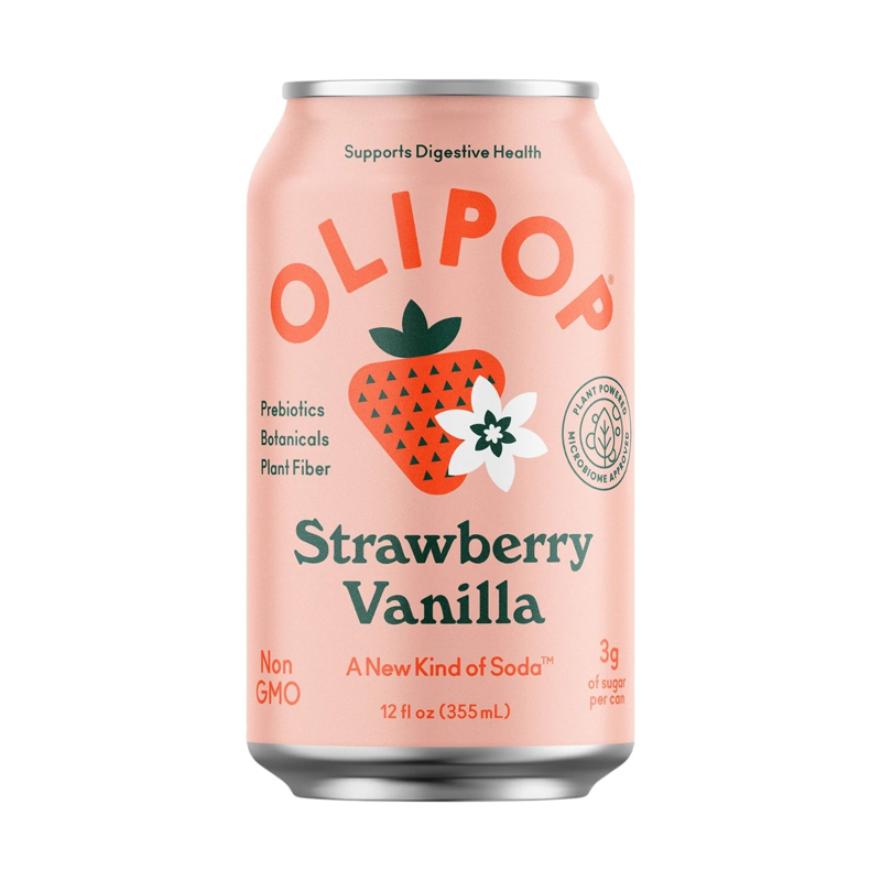 OLIPOP Strawberry Vanilla Soda 12oz