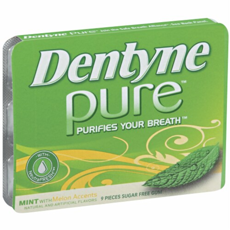 Dentyne Pure Mint with Melon Accents Sugar Free Gum Box view 1