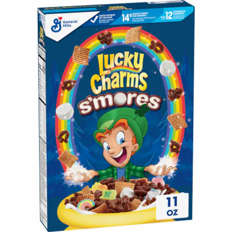 General Mills Lucky Charms S'mores Cereal Box view 1