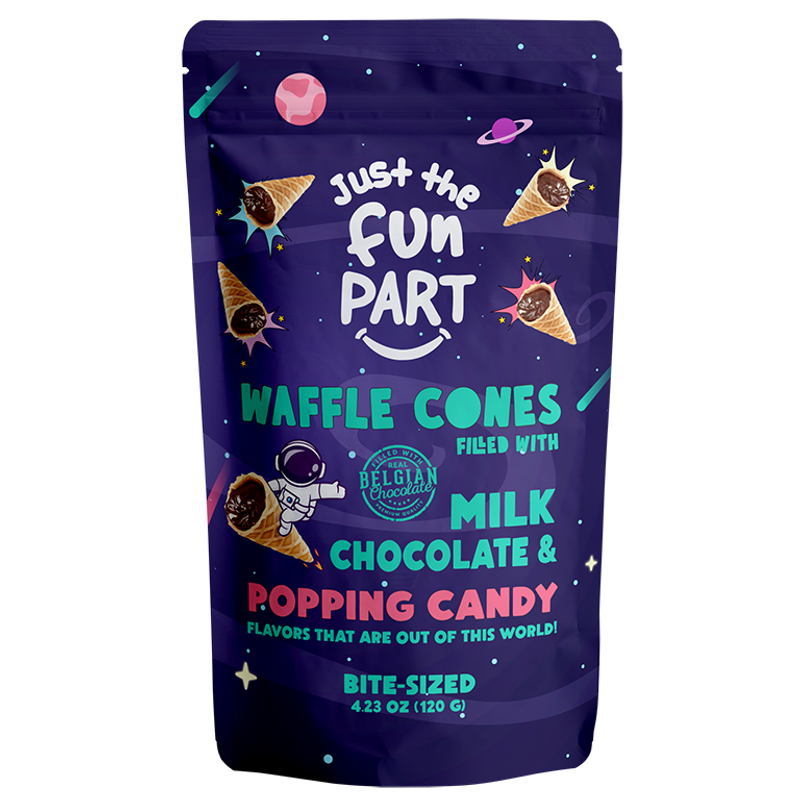 Just The Fun Part Milk Chocolate & Popping Candy Waffle Cones