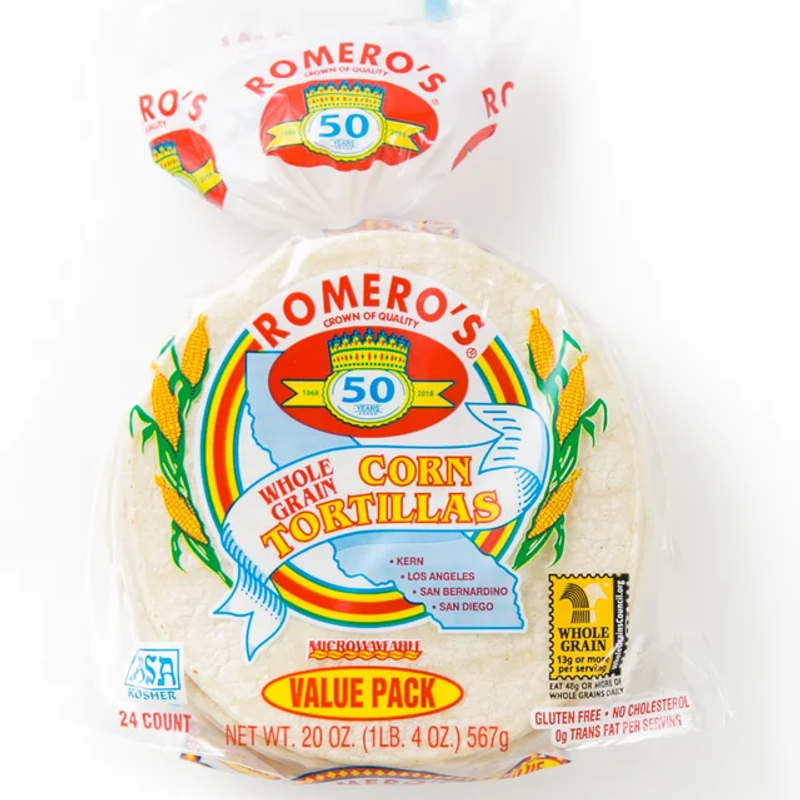 Romero's White Corn Tortillas 66oz Bag