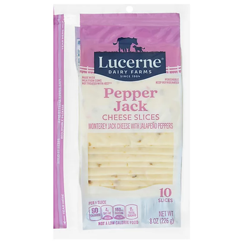 Lucerne Pepper Jack Cheese Slices 8oz