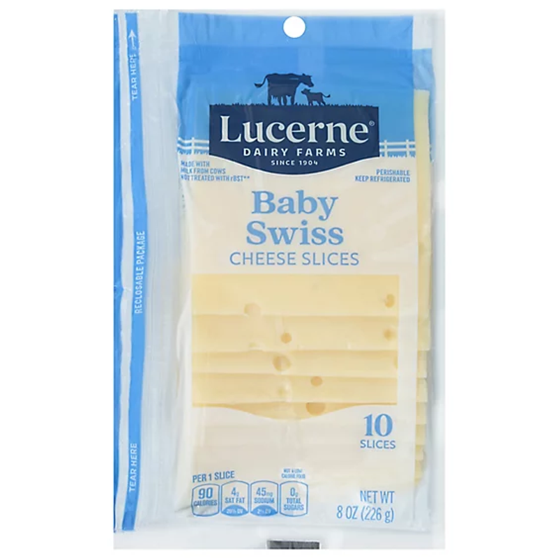 Lucerne Swiss Cheese Slices 8oz