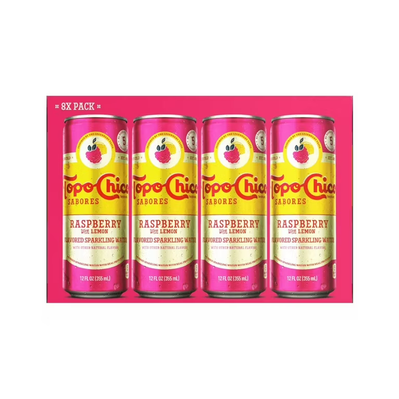 Topo Chico Raspberry Lemon Sparkling Mineral Water 8 Pack 96oz