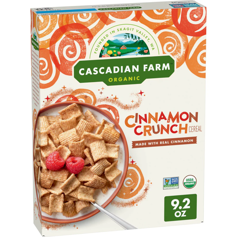 Cascadian Farm Organic Cinnamon Crunch Cereal 9.2oz Box