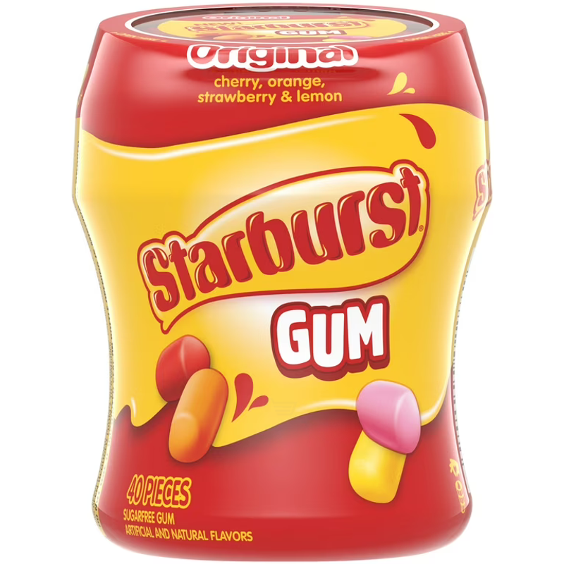 Starburst Original Gum 2.82oz bottle