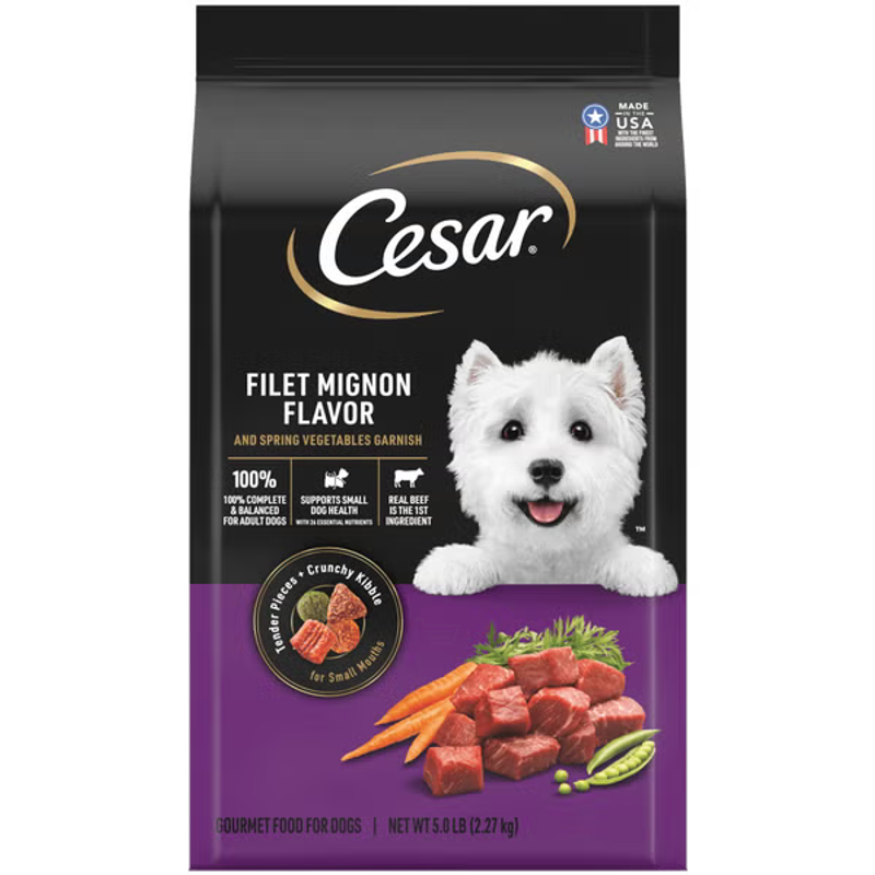 Cesar Filet Mignon Flavor with Spring Vegetables Dry Dog Food Bag view 1