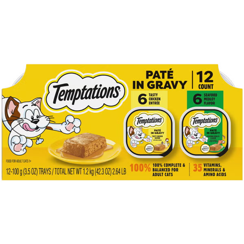 Temptations Tasty Entree Pate in Gravy Seafood Medley view 1