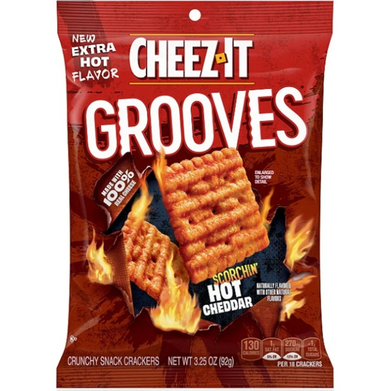 Cheez-It Grooves Scorchin' Hot Cheddar 3.25oz Bag