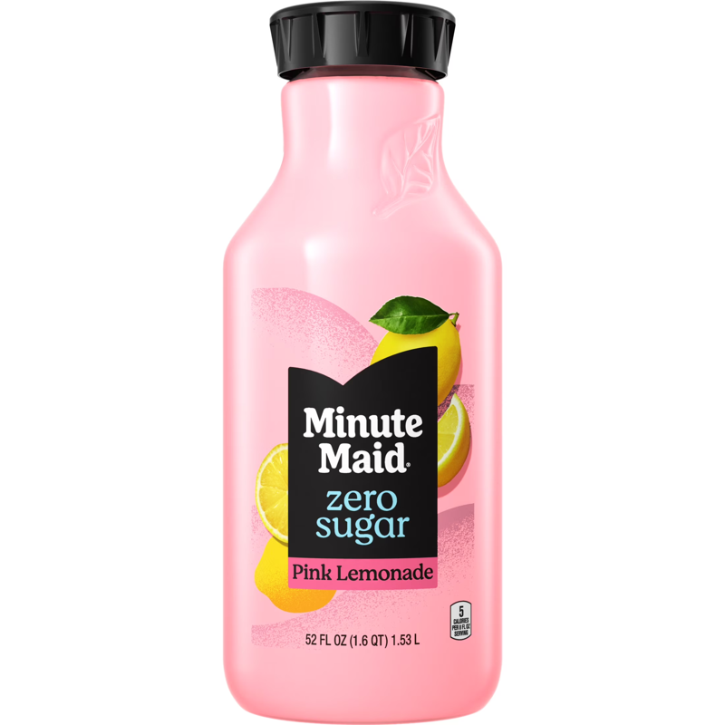 Minute Maid Zero Sugar Pink Lemonade 52oz Bottle