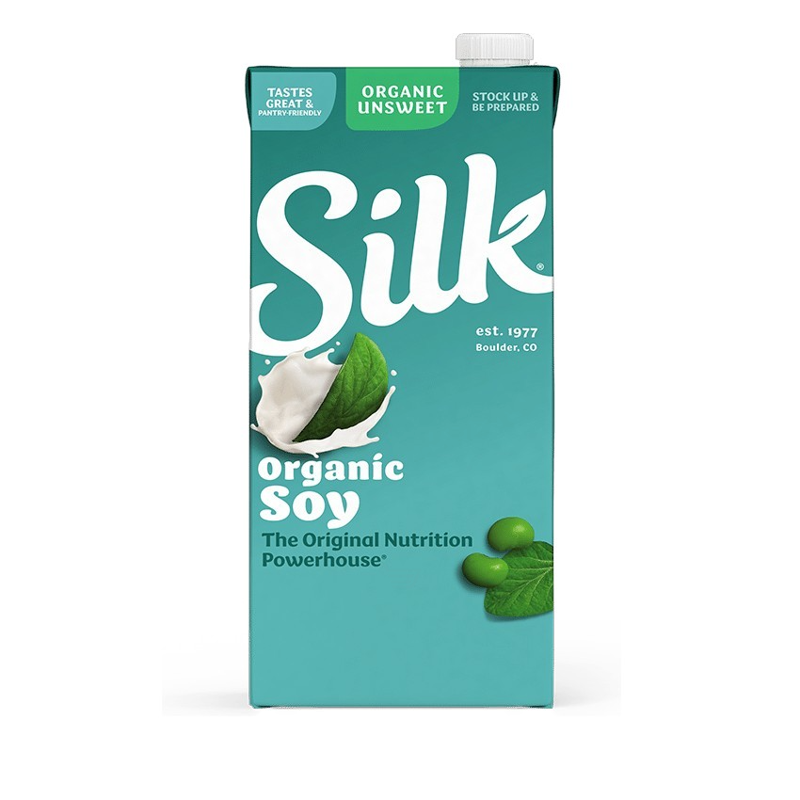 Silk Organic Unsweetened Soy Milk Carton view 1