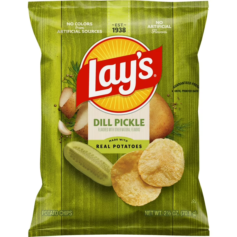 Lay's Dill Pickle Flavored Potato Chips 2.5oz Bag
