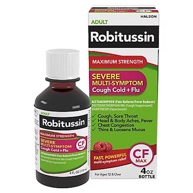 Robitussin CF Max Multi-Symptom Cold & Flu Liquid Maximum Strength view 1