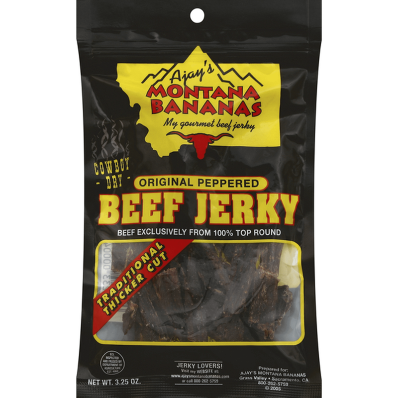 Ajay's Montana Bananas Beef Jerky Cowboy Dry Original Peppered view 1