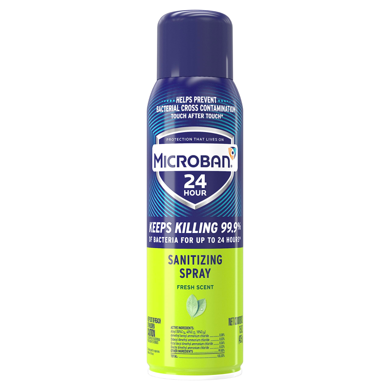 Microban 24 Hour Sanitizing Spray Fresh Scent 15oz