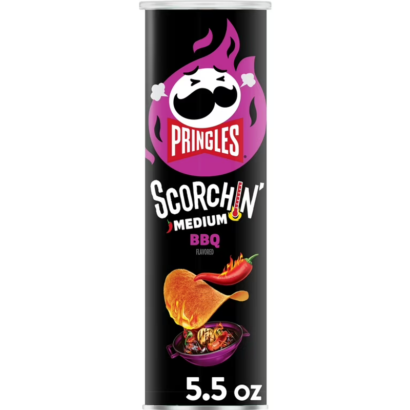 Pringles Scorchin' BBQ Potato Crisps 5.5oz Can