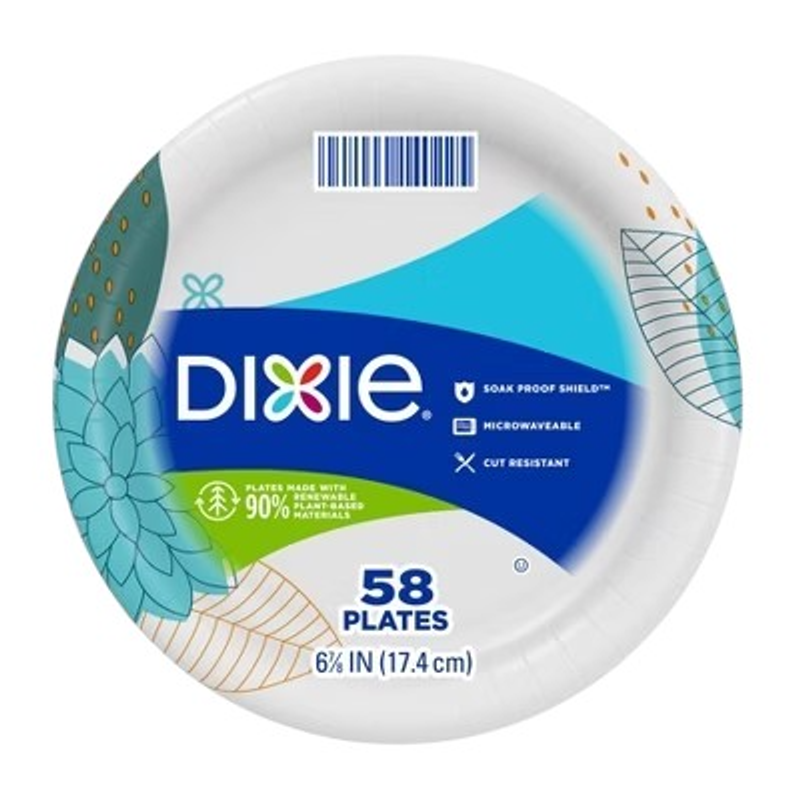 Dixie Everyday Plates 6.78in 58ct 6.78in Bags