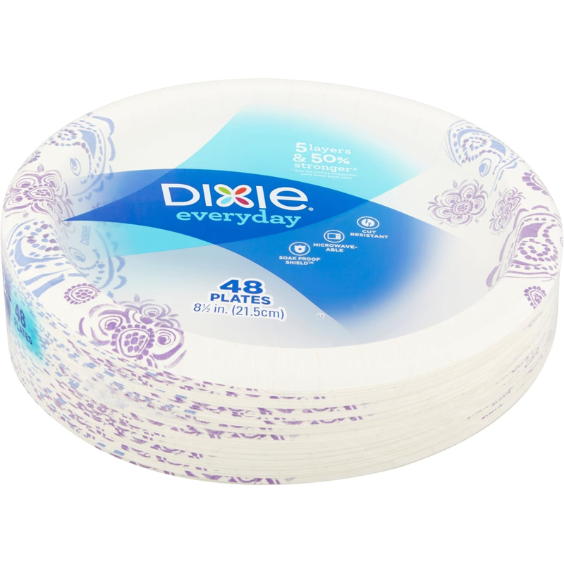 Dixie Everyday Paper Plates 8.5 inch 48 ct Bags