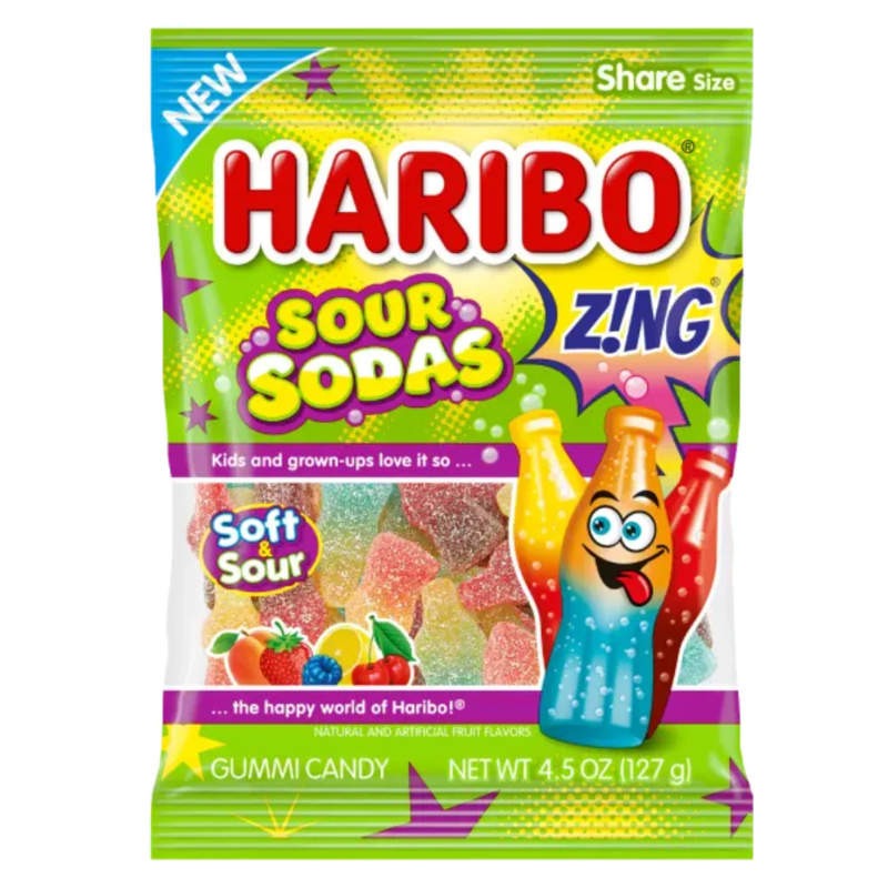 Haribo Sour Sodas 4.5oz Bag