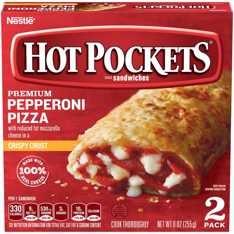 Hot Pockets Pepperoni Pizza Box view 1
