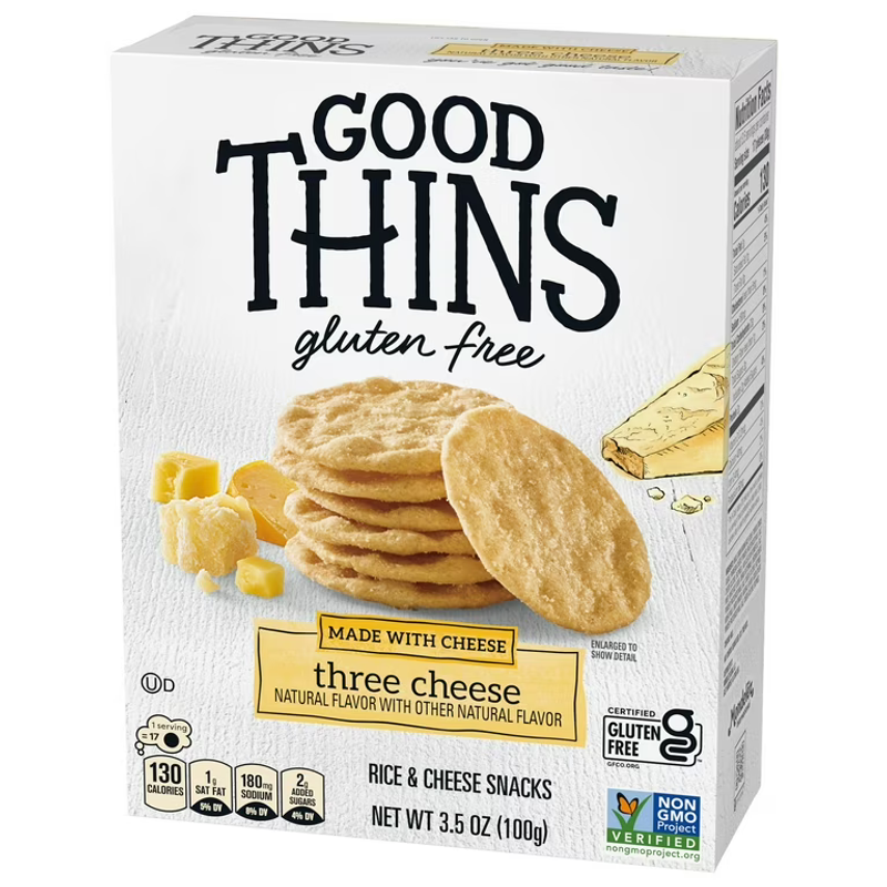 Good Thins Three Cheese Rice & Cheese Snacks Gluten-Free Crackers view 1