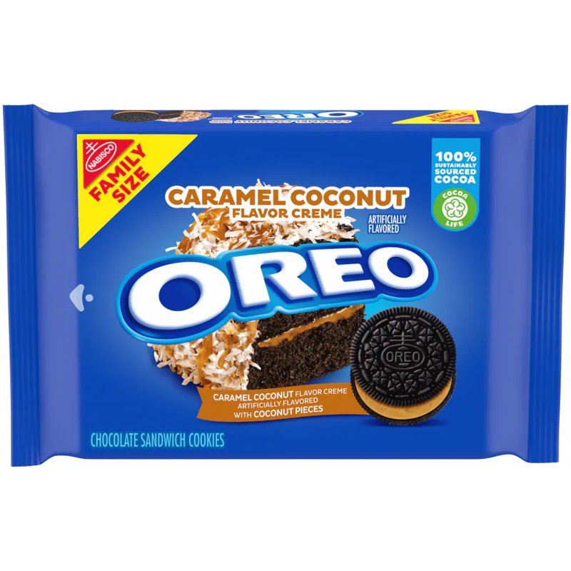 Nabisco Oreo Caramel Coconut Cookies Family Size 14.3 oz