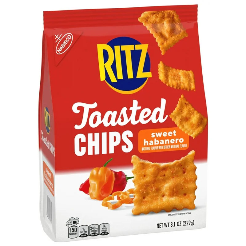RITZ Toasted Chips Sweet Habanero 8.1oz Bag