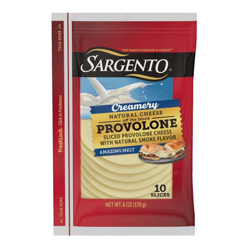 Sargento Creamery Natural Provolone Sliced Cheese 6oz Bag
