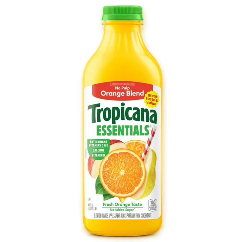 Tropicana Essentials Orange Blend No Pulp 46oz Bottle