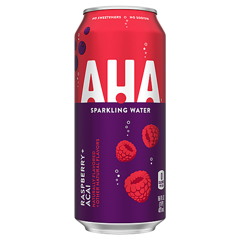 AHA Sparkling Water Raspberry & Acai view 1