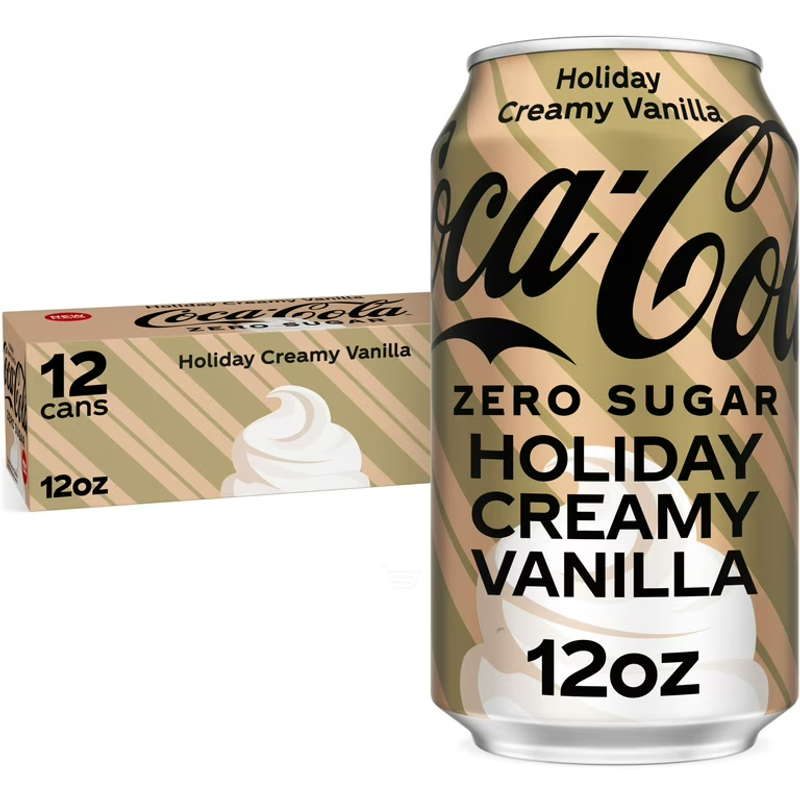 Coca-Cola Zero Sugar Holiday Creamy Vanilla 12 Pack 12oz Cans