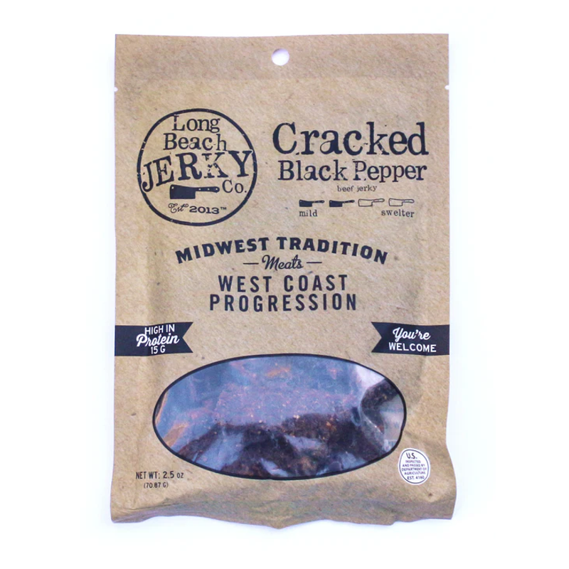 Long Beach Jerky Co. Cracked Black Pepper 2.5oz Bag
