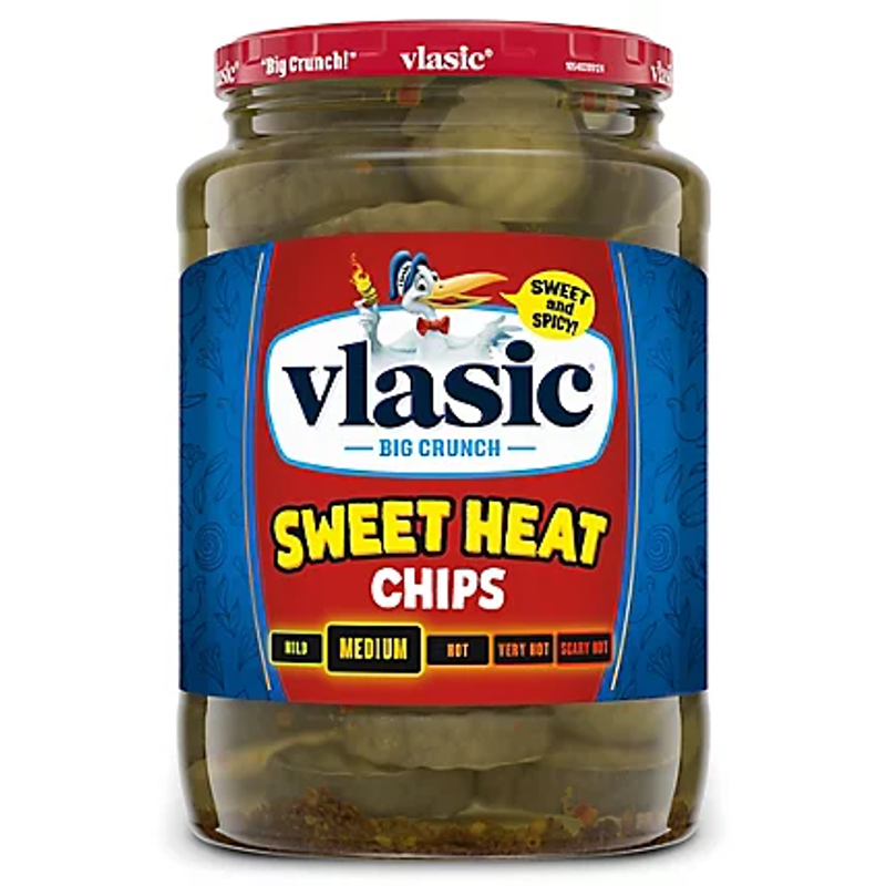 Vlasic Sweet Heat Pickle Chips 24oz Jar