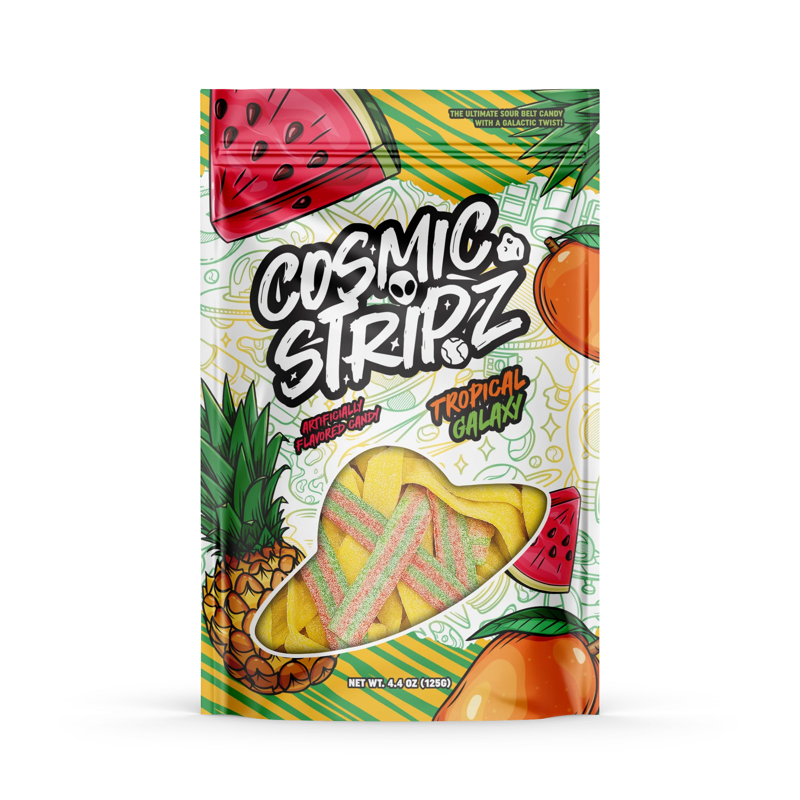 Cosmic Stripz Tropical Galaxy Sour Belts 4.4 oz