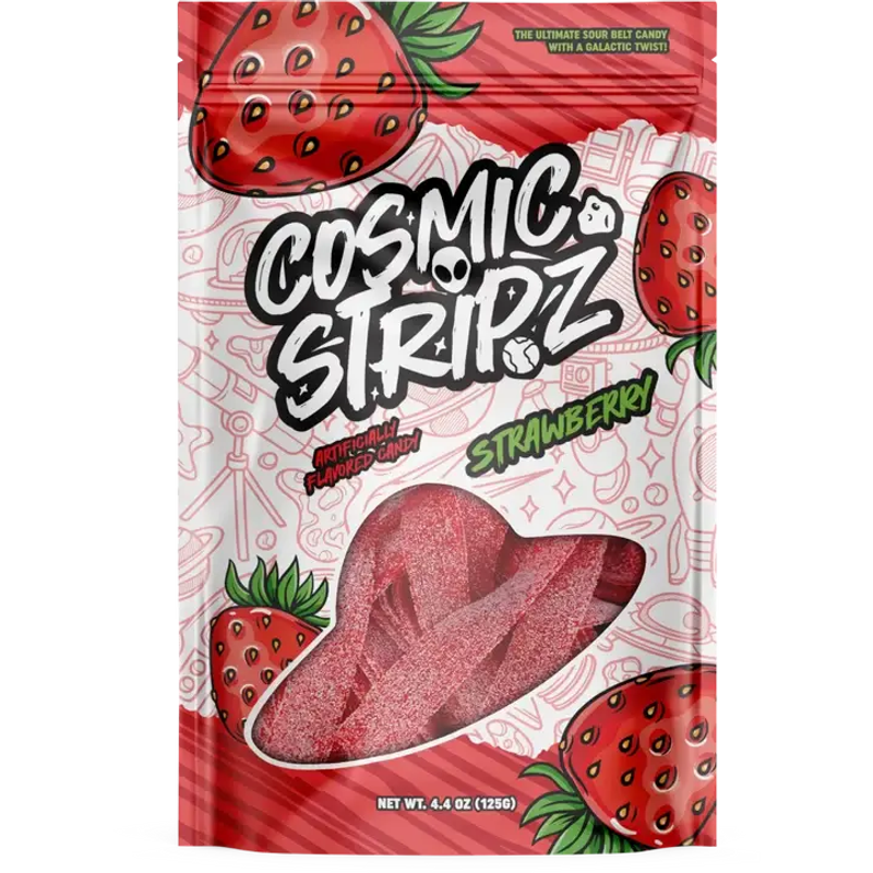 Cosmic Stripz Mango Pink Lemonade Sour Belts 4.4 oz Bag