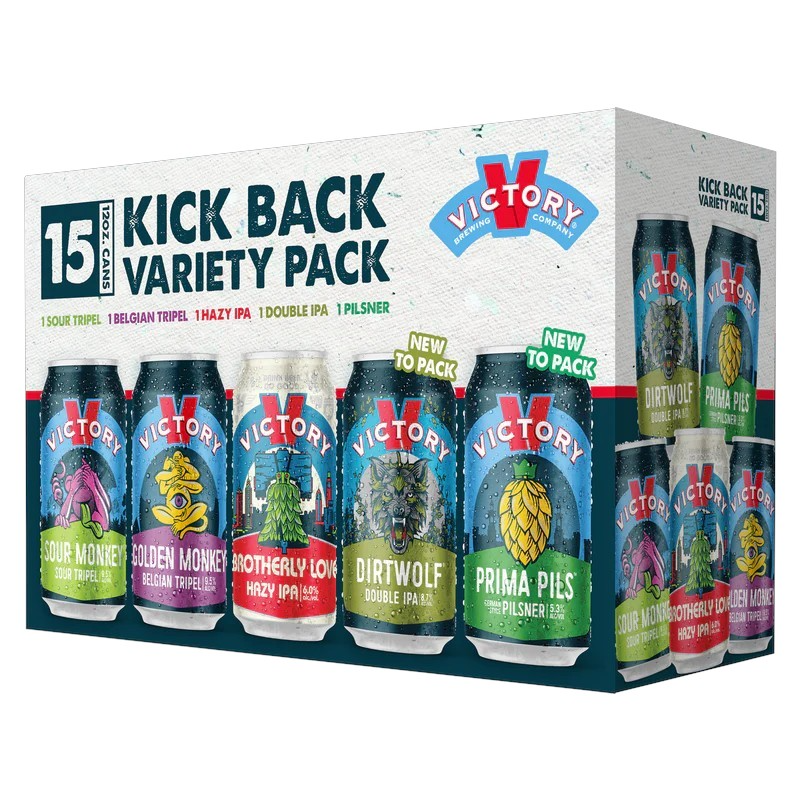 Victory Brewing Kick Back Variety Pack 15pk 12oz cans