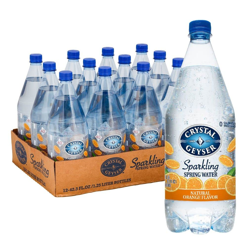 Crystal Geyser Sparkling Mineral Water Orange Flavor 18oz