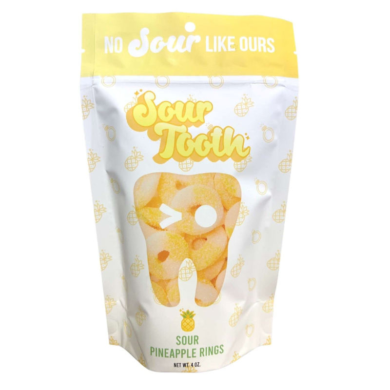Sour Tooth Sour Pineapple Rings 2oz Bag