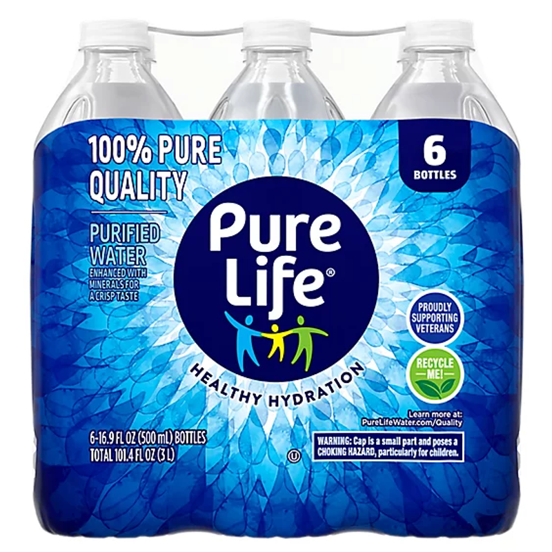Nestlé Pure Life Purified Water 6 Pack 500mL