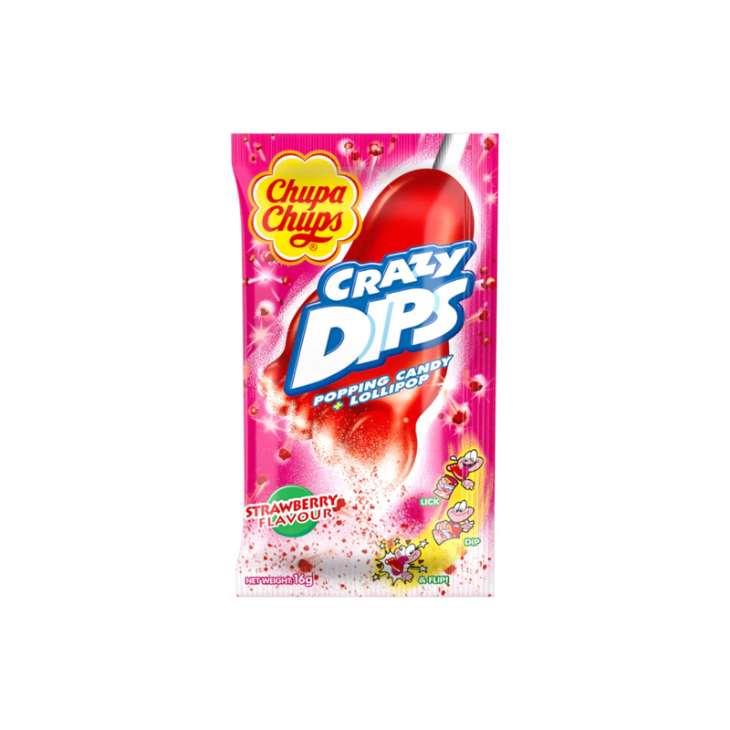 Chupa Chups Crazy Dips Strawberry Flavor Candy view 1