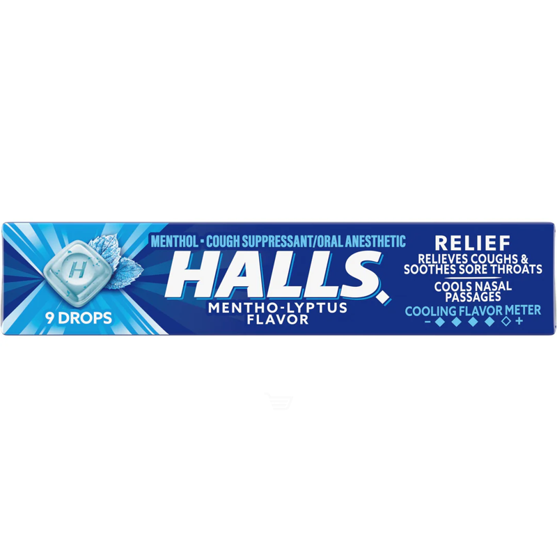 HALLS Mentho-Lyptus Menthol Cough Drops 34g