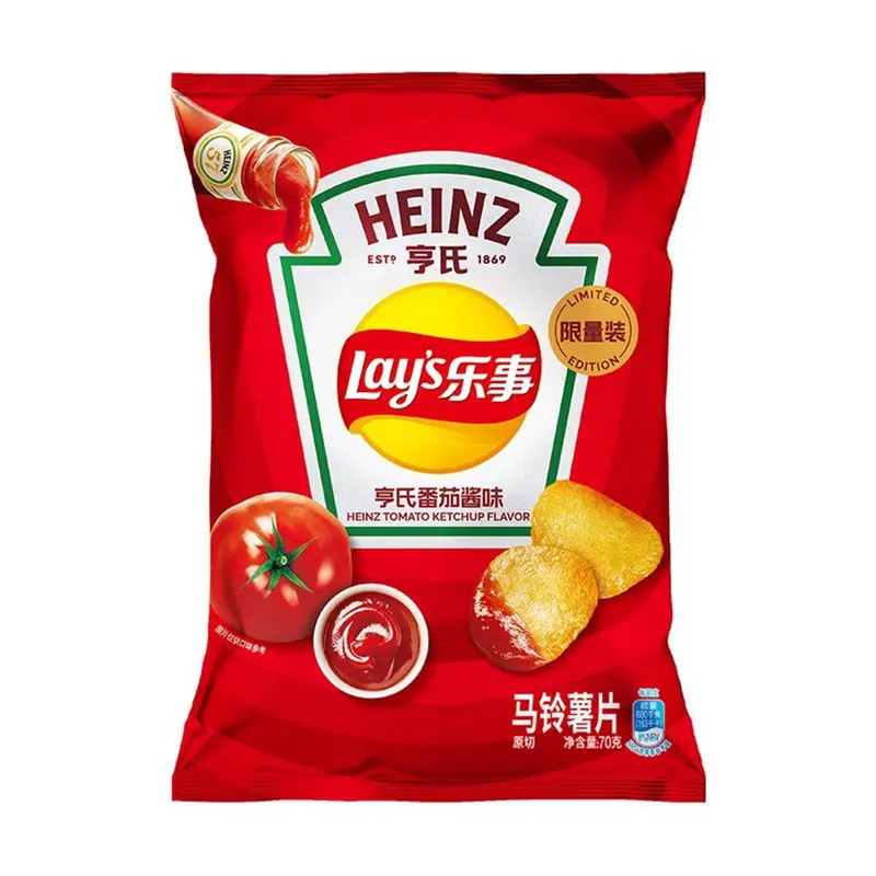 Lay's Heinz Tomato Ketchup Flavor Potato Chips view 1