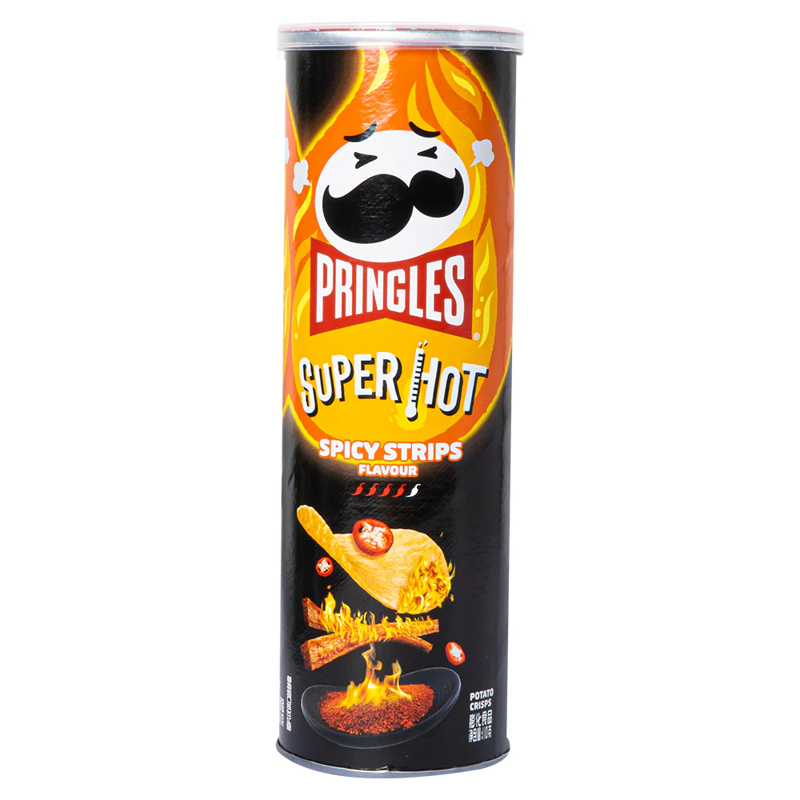 Pringles Super Hot Spicy Strips 110g Can
