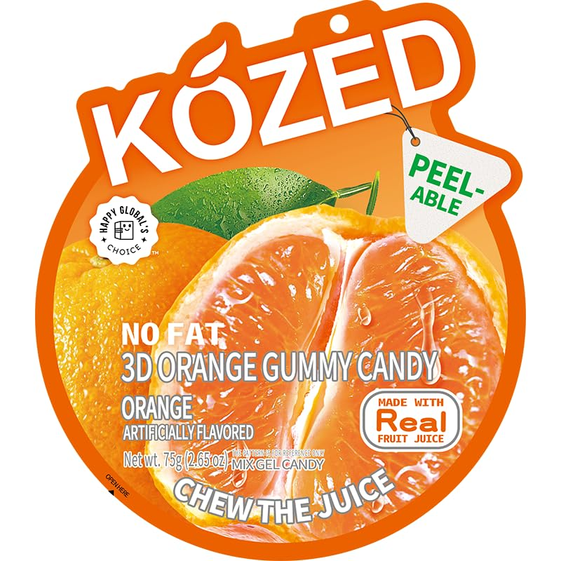 KOZED 3D Peelable Orange Juice Gummy Candy view 1
