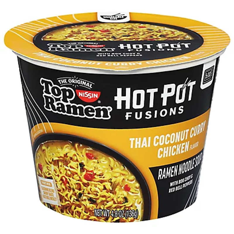 Nissin Top Ramen Hot Pot Fusions Thai Coconut Curry Chicken 4.8oz