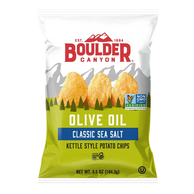 Boulder Canyon Classic Sea Salt Kettle Cooked Potato Chips 6.5oz Bag