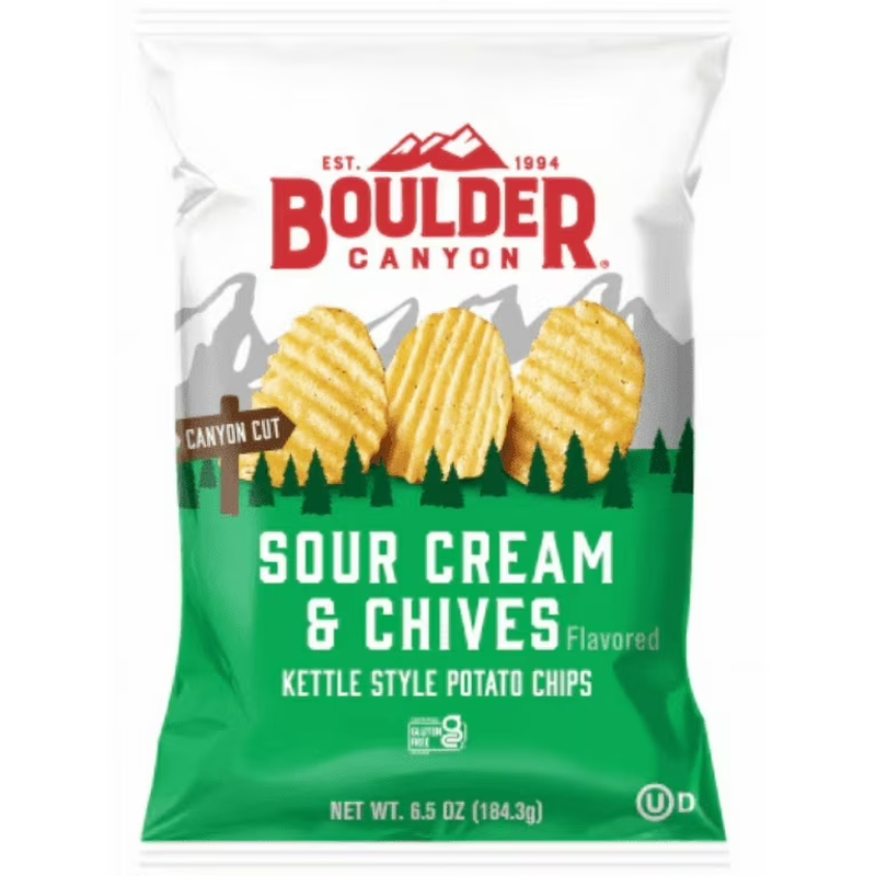 Boulder Canyon Kettle Cooked Potato Chips Sour Cream & Chives view 1