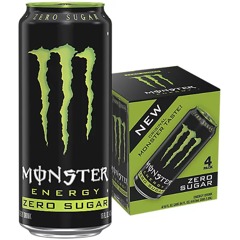 Monster Energy Zero Sugar 4 Pack 16oz Cans