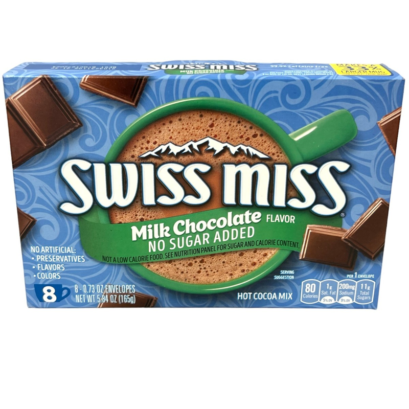 Swiss Miss No Sugar Added Milk Chocolate Flavored Hot Cocoa Mix 5.84oz