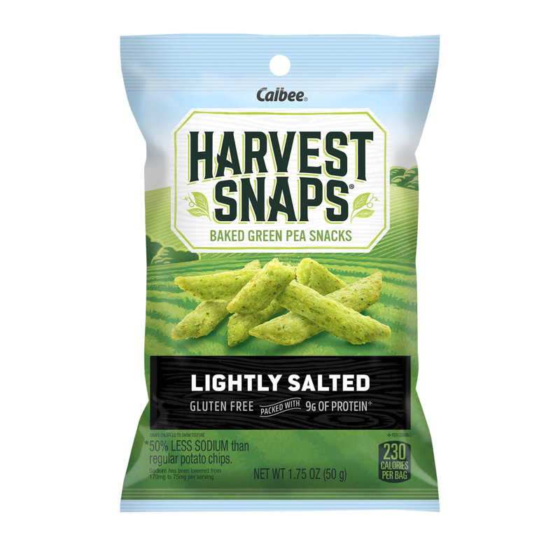 Harvest Snaps Lightly Salted Baked Green Pea Snacks 1.75oz Bag